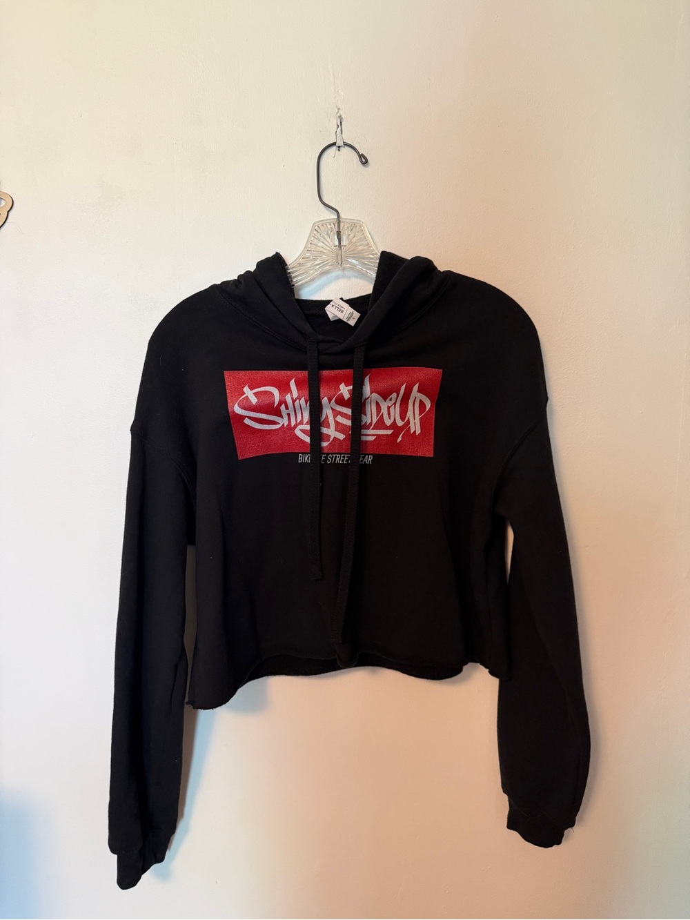 “Shiny Side Up” - Fire Moto Cropped Hoodie